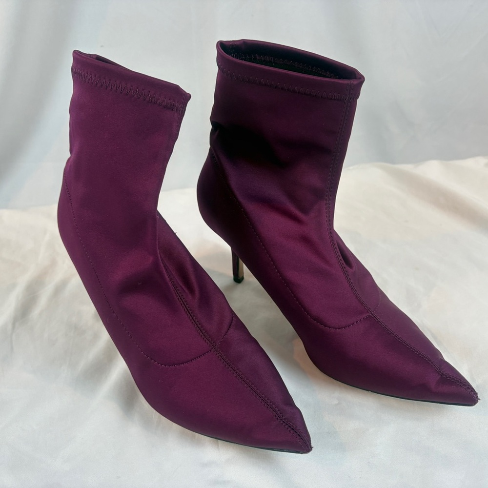 Zara Deep Purple‎ 3” Heeled Boots Women’s 38 US 7 7.5